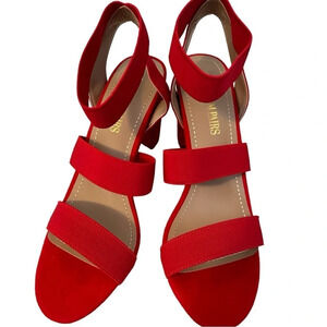 NEW DREAM PAIRS Women's Open Toe High Chunky Elastic Strap Dress Heel Sandals
